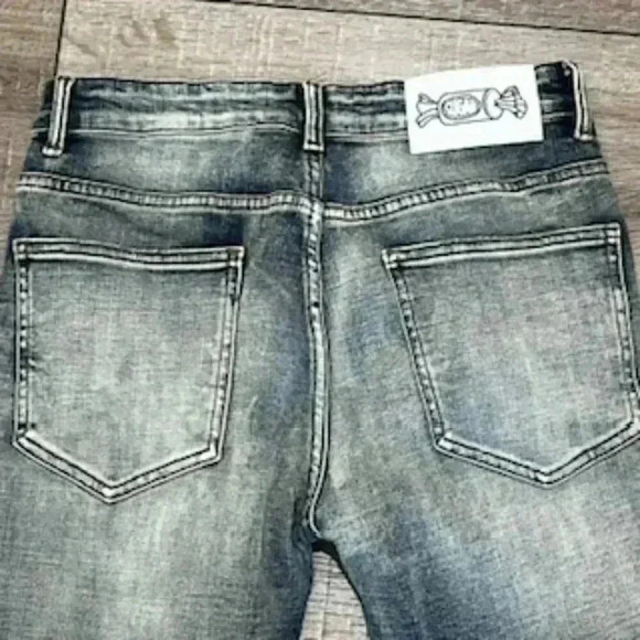 Sugarhill Woodstock Denim Wheat Wash Stretch Taper Distressed Jeans Men's sz 30 - Picture 6 of 12